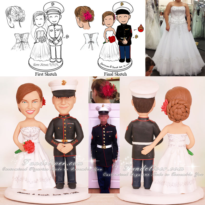 Marine Corps Corporal Wedding Cake Toppers